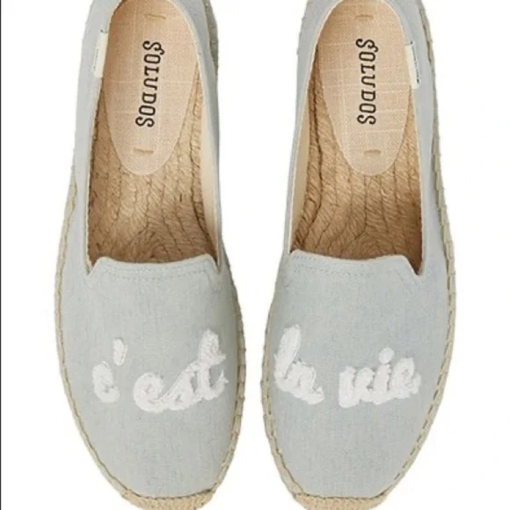Soludos Light Blue (Chambray) Espadrilles with Embroidered Detail